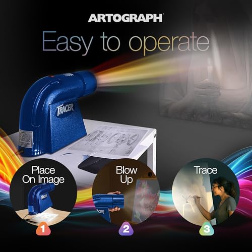Artograph LED Tracer Opaque Art Projector, 2X to 14X Image & Artwork Enlargement - Portable & Light for Wall Art, Murals, Drawing, Sketching, Pattern Tracing, Crafts and Learning, 5" x 5" Copy Size - Image 3