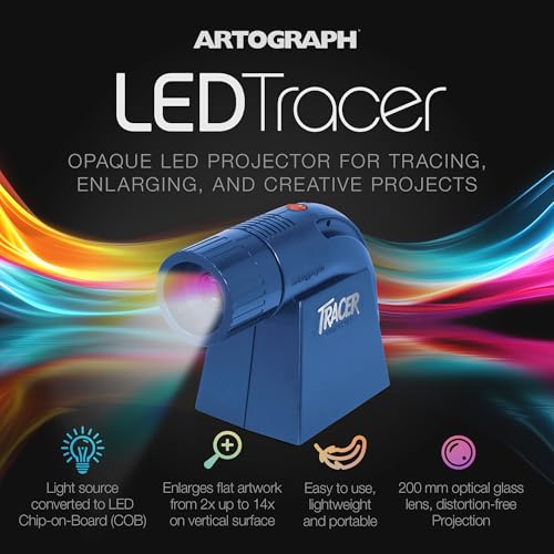 Artograph LED Tracer Opaque Art Projector, 2X to 14X Image & Artwork Enlargement - Portable & Light for Wall Art, Murals, Drawing, Sketching, Pattern Tracing, Crafts and Learning, 5" x 5" Copy Size - Image 2