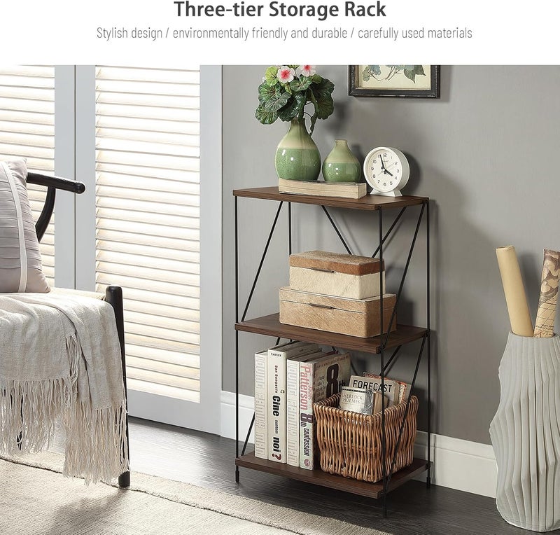 EqiEch Bookshelf Rack, 3 Tier Storage Shelf, Living Room Storage Organizer Shelf, Bookcases, Plant Stand, Storage Rack For Bedroom, Kitchen, Office, 41 * 30 * 71Cm - Image 3