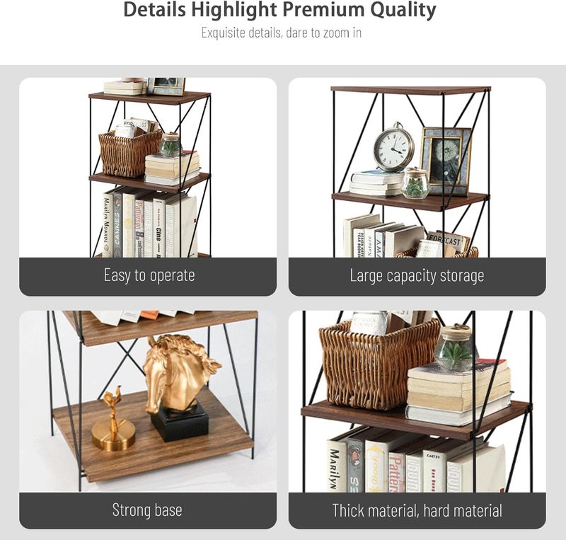 EqiEch Bookshelf Rack, 3 Tier Storage Shelf, Living Room Storage Organizer Shelf, Bookcases, Plant Stand, Storage Rack For Bedroom, Kitchen, Office, 41 * 30 * 71Cm - Image 5