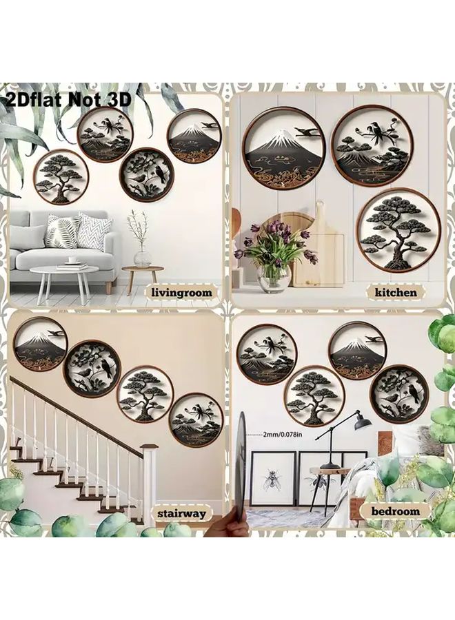 2D Flat Acrylic Wall Art Set Of 4 Natural Landscape Scenery Model 621 5 - Image 4