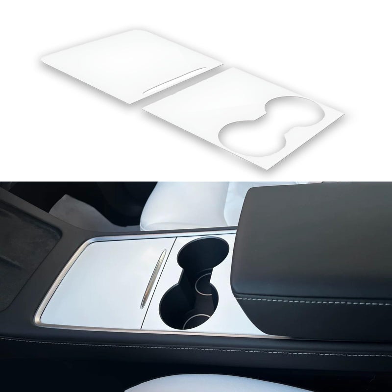 Center Console Wrap Kit for Tesla Model 3Y Center Console Cover for Tesla PVC White Center Console Protector fit 2024 Model Y White Interior Accessories20212023 Model 3Y