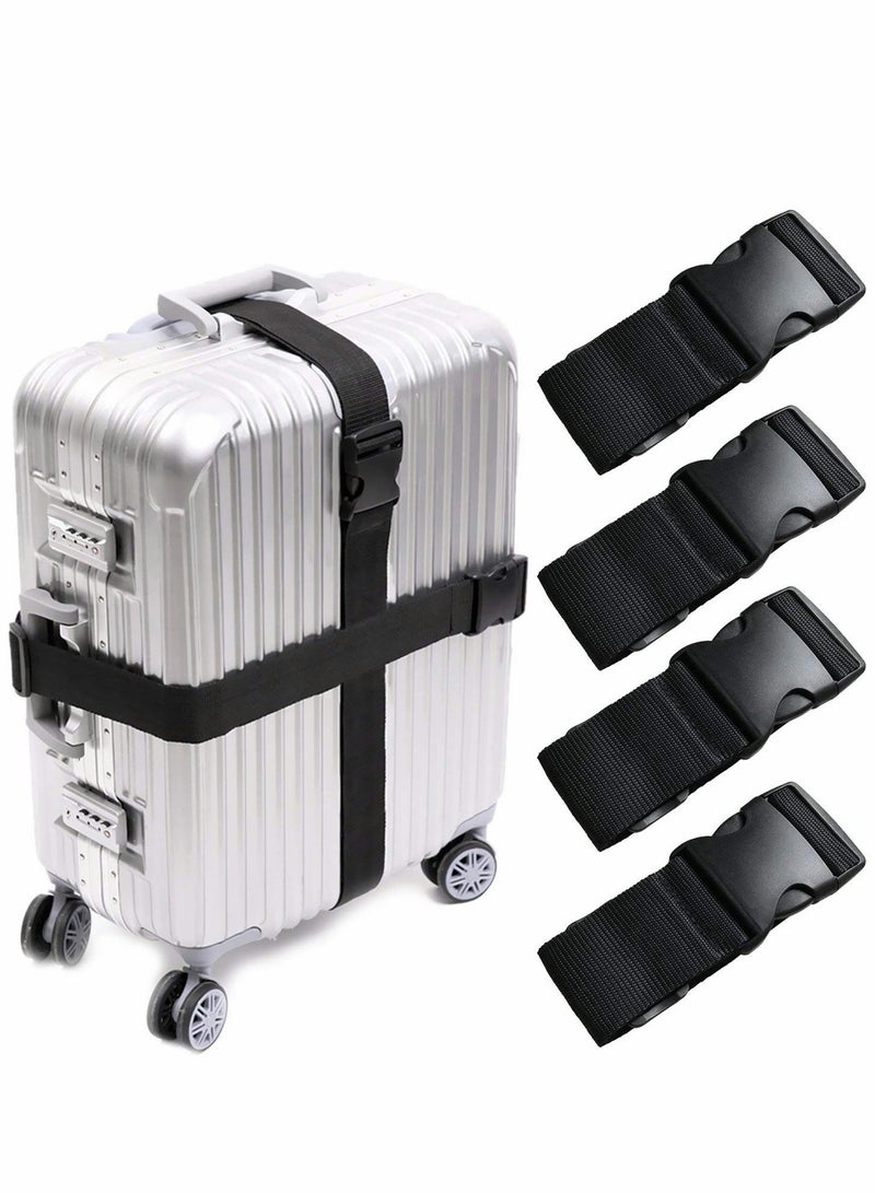 Adjustable Luggage Straps with Quick-Release Buckles - 4 Pack Travel Accessories for Secure Suitcase Tie Down  - Image 1