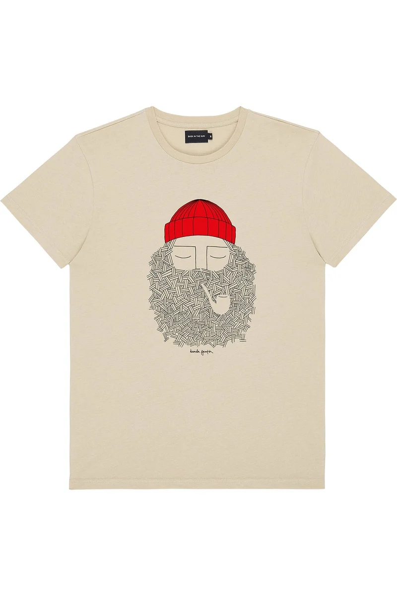 Bask in the Sun Fisherman Sand T-Shirt 100% Organic Cotton