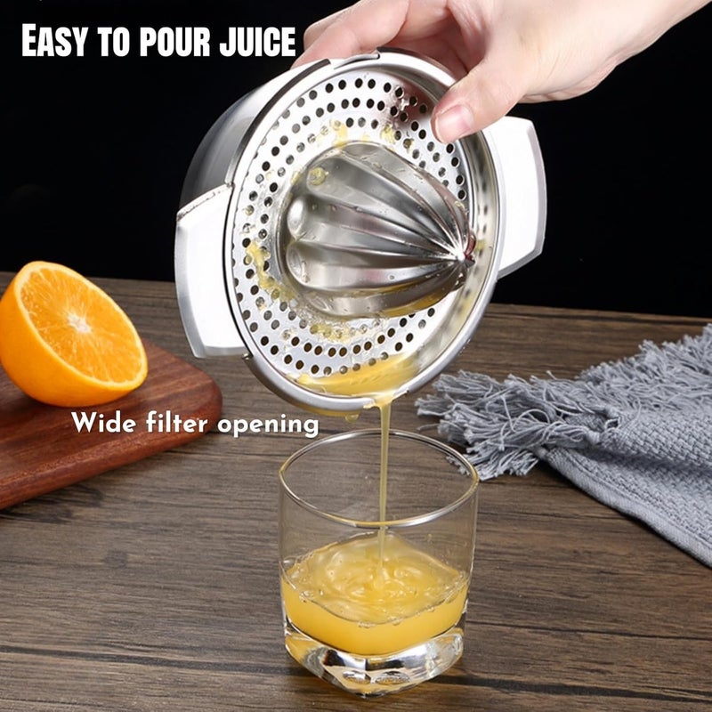 JDLYEVER Manual Juicer 304 Stainless Steel Citrus Juicer for Lemon & Orange, Handheld Press Tool with Storage Bowl, Elegant Gold Finish, Ideal for Fresh Juice Extraction at Dorms, Home, Restaurants - Image 4