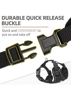 PUPTECK PUPTECK Dog Harness and Leash Set for Small Medium Dogs No Pull, Soft Mesh Adjustable Puppy Cat Harness Reflective at Night, Black M  - Image 4