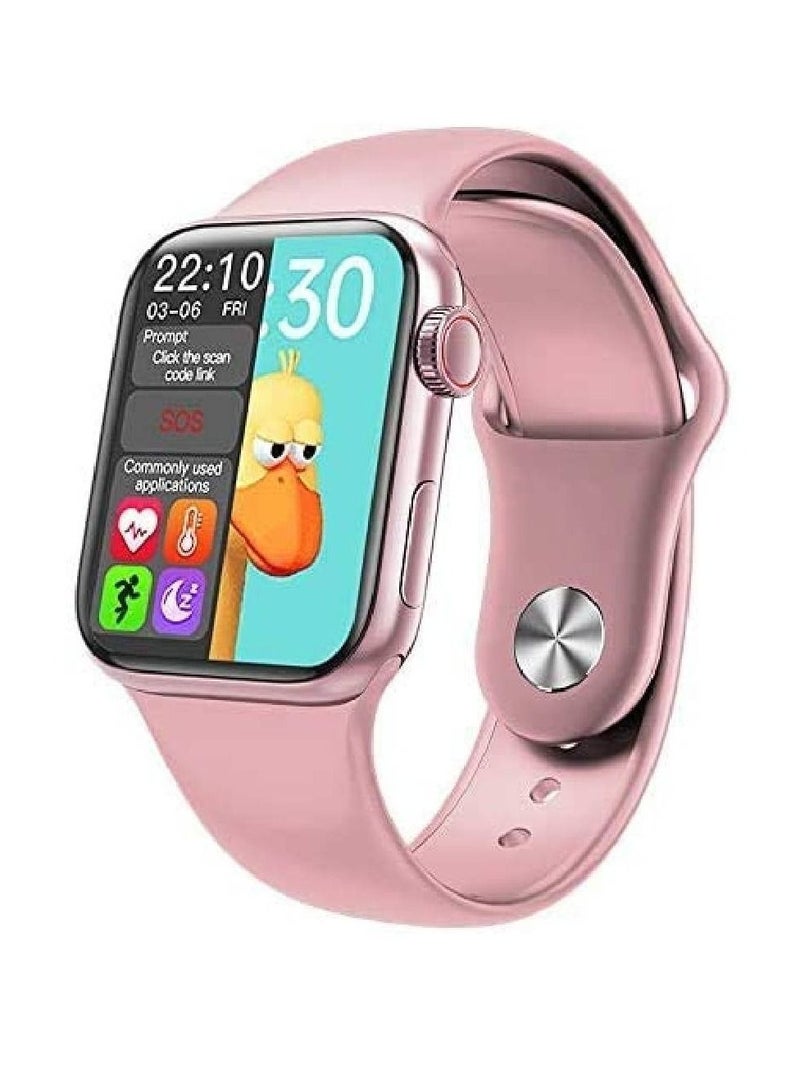 HW12 Android Smart Watch 1.57inch Square Screen Heart Rate monitoring Bluetooth HD Call (Pink) - Image 1