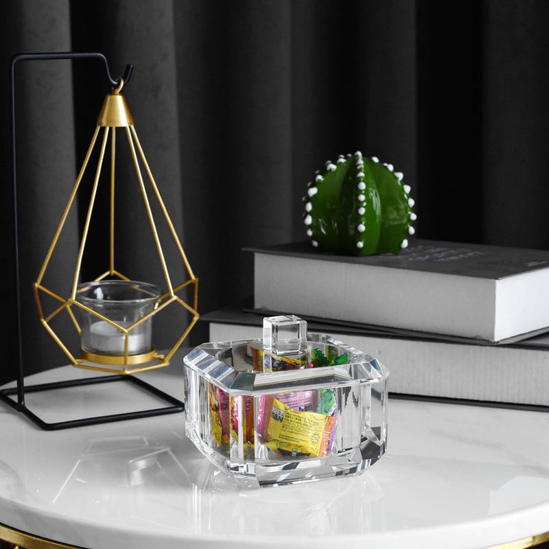 kitCom Crystal Candy Dish with Lid Hand-Cut Home Decorative Jewelry Box Candy Jar W 4" x H 3.5", Comes With Gift Box - Image 5