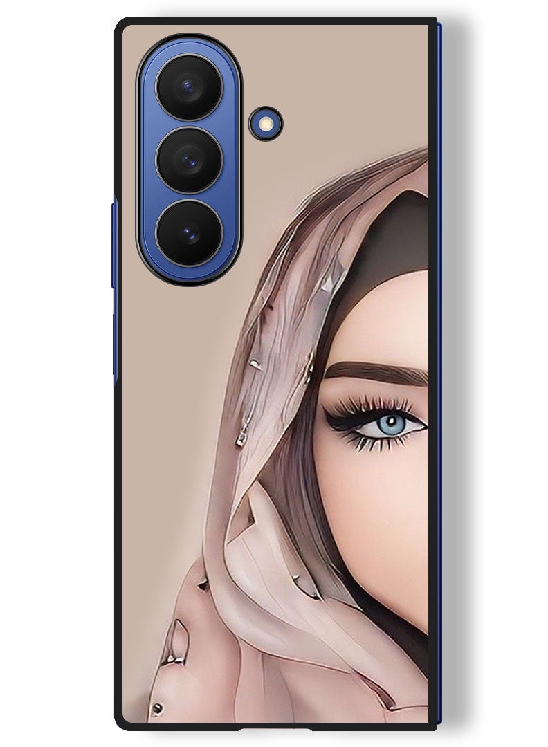 Theodor Case Compatible with Samsung Galaxy Z Fold 7 - 8 Inch Protection Shockproof Bumper Cover Girl Half Face - Image 1