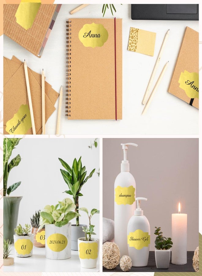 Yeachlaing Gold Labels - 250 PCS 3" x 2" Fancy Shape Stickers for Storage Box or Food Jars - Image 5