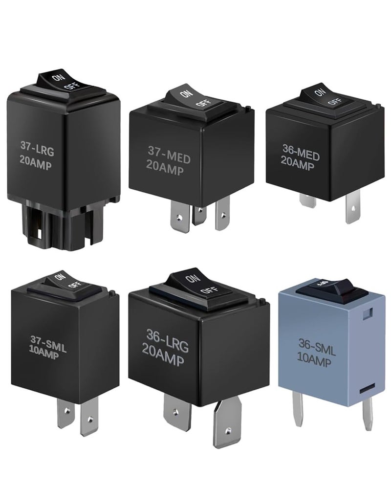 Prismora 9038 Relay Bypass Switch, Relay Tester, Relay Bypass Key Kit, 6-Pack, Black - Image 1