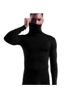 Generic Mens Slim Fit Turtleneck Thermal Top White  - Image 5