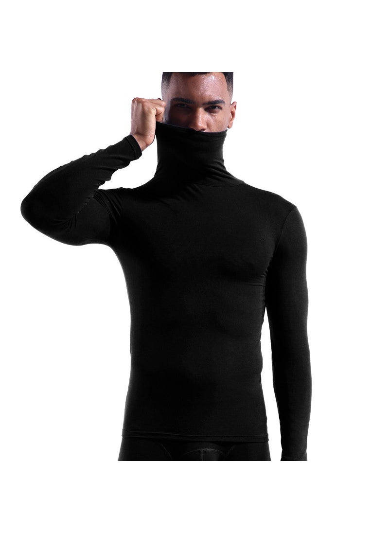 Generic Mens Slim Fit Turtleneck Thermal Top White  - Image 5