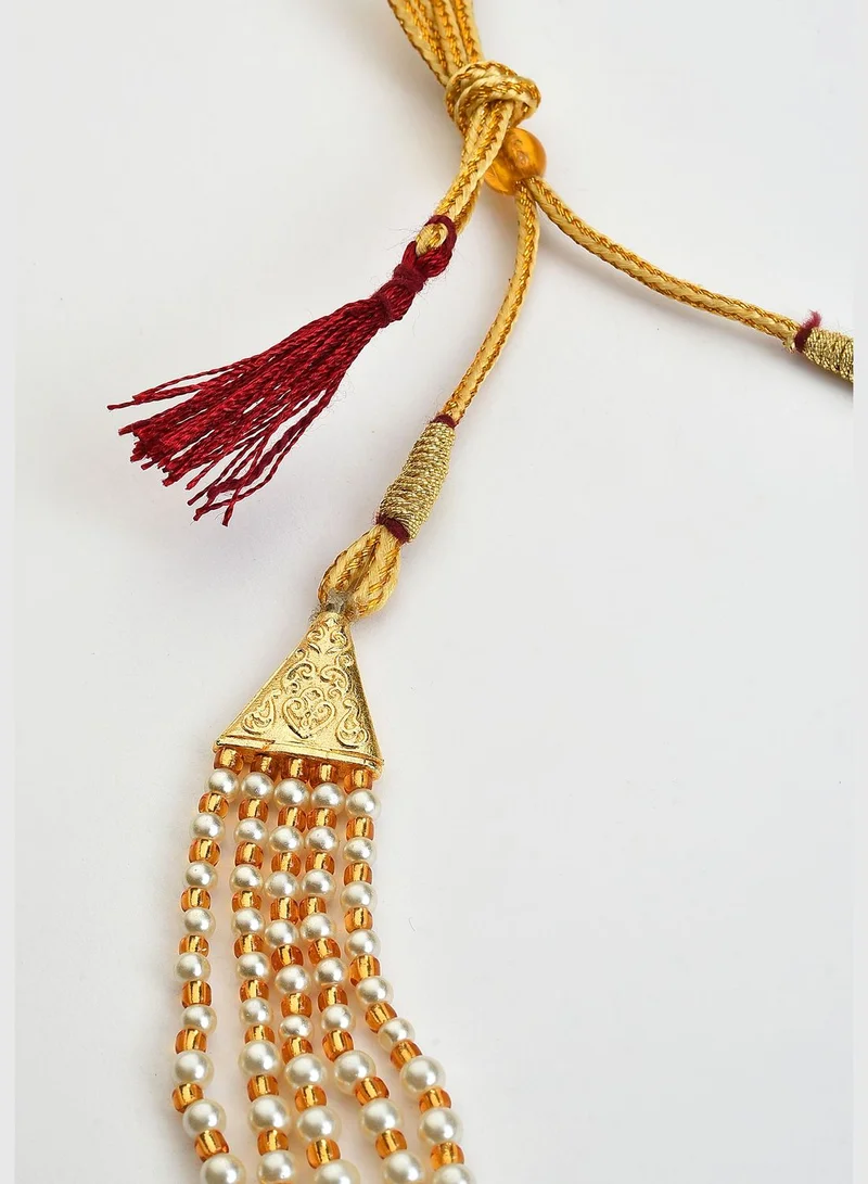 SOHI Gold Plated Pearls Necklace, Choker and Earrings