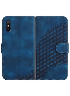 HuHa Case Cover For Xiaomi Redmi 9A/9AT/9i YX0060 Elephant Head Embossed Phone Leather Case with Lanyard Royal Blue 
