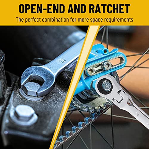 Pilida 13mm Ratcheting Wrench Metric Flexible Head Gear Combination Wrench 72 Teeth ratcheting box Spanner Chrome Vanadium Steel - Image 5
