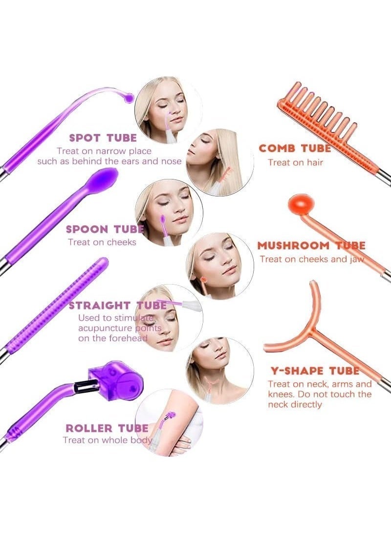 sd e-trading 7In1  Digital  High Frequency Facial Machine, Portable Wand For Hair,Acne,Hair Growth,Wrinkle Reducing,Skin Tightening Tools - Image 2