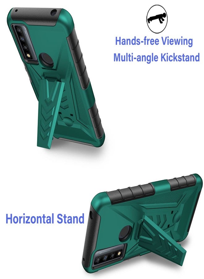 Ailiber Case for TCL 4X 5G(T601DL), Alcatel TCL 20A 5G (T768S) Case Holster with Screen Protector, Swivel Belt Clip Holster with Kickstand, Heavy Duty Full Body Shockproof Phone Cover for TCL 4X-Green - Image 3