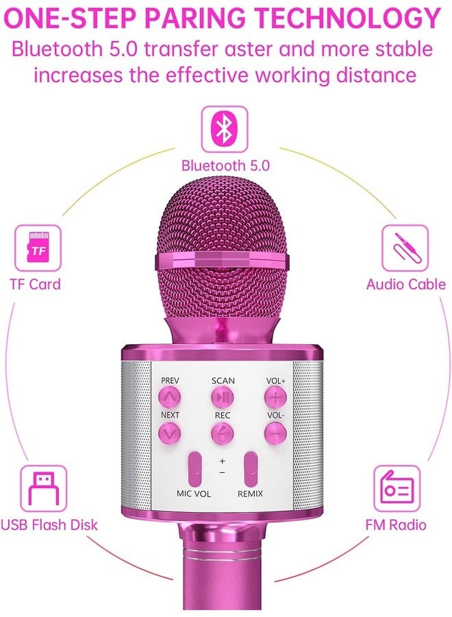 ELTRAZONE 2-Pack Wireless Bluetooth Karaoke Microphones: Portable Handheld Mics with Speaker in Purple for All Ages - Image 2