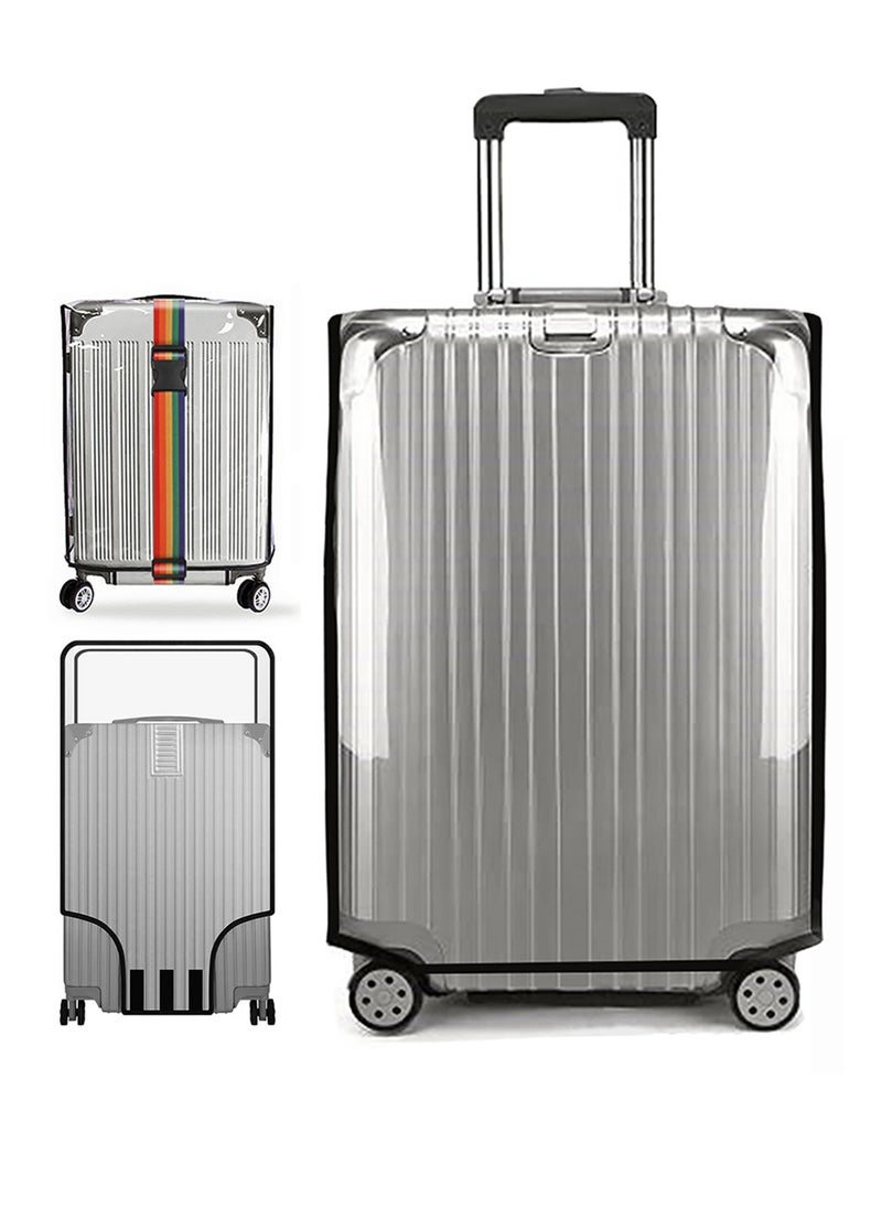 HomarKet Waterproof Travel Luggage Cover Suitcase Protector Clear with Strap Belt  - Image 1