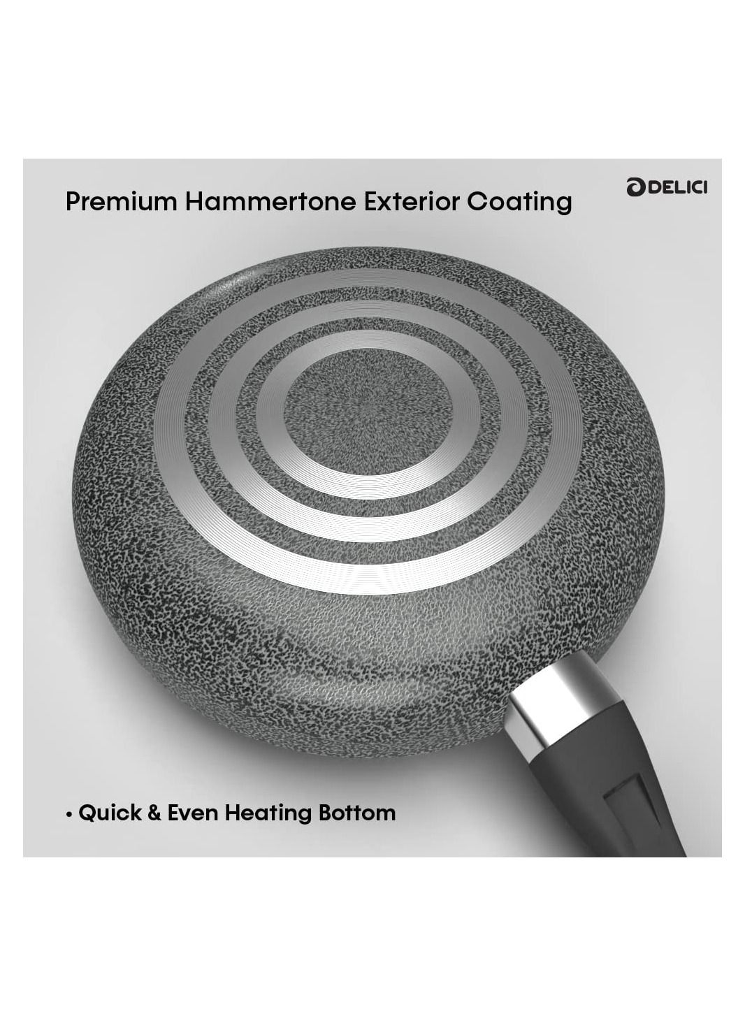 DELICI ACS10HE 10Pcs Nonstick Granite Cookware Set with 5 layer Super Coating, Medium 