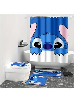 Bluejw Cross-border Stilla Shower Curtain Four-piece Waterproof Mildew Partition Curtain Star Baby Non-slip Mat  - Image 5
