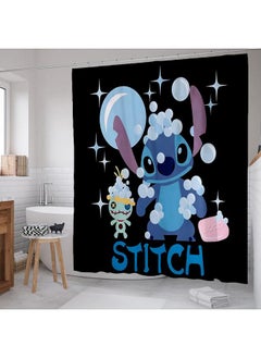 Bluejw Cross-border Stilla Shower Curtain Four-piece Waterproof Mildew Partition Curtain Star Baby Non-slip Mat  - Image 2