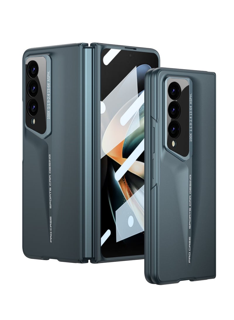 LEEKA Samsung Galaxy Z Fold 3 Ultra Slim Carbon Fiber Back Cover – Luxury Sport Car Design, Premium Fiber Camera Protection, Shockproof Anti-Scratch Case (Grey)  - Image 1