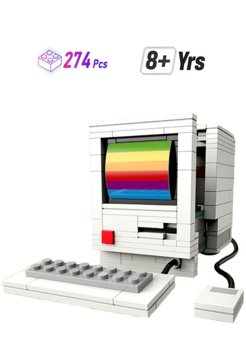 Mini Desktop Computer 274pcs, Retro Electronic Game Console Set Building Block Toys, Children'S Educational Assembly Model Gifts