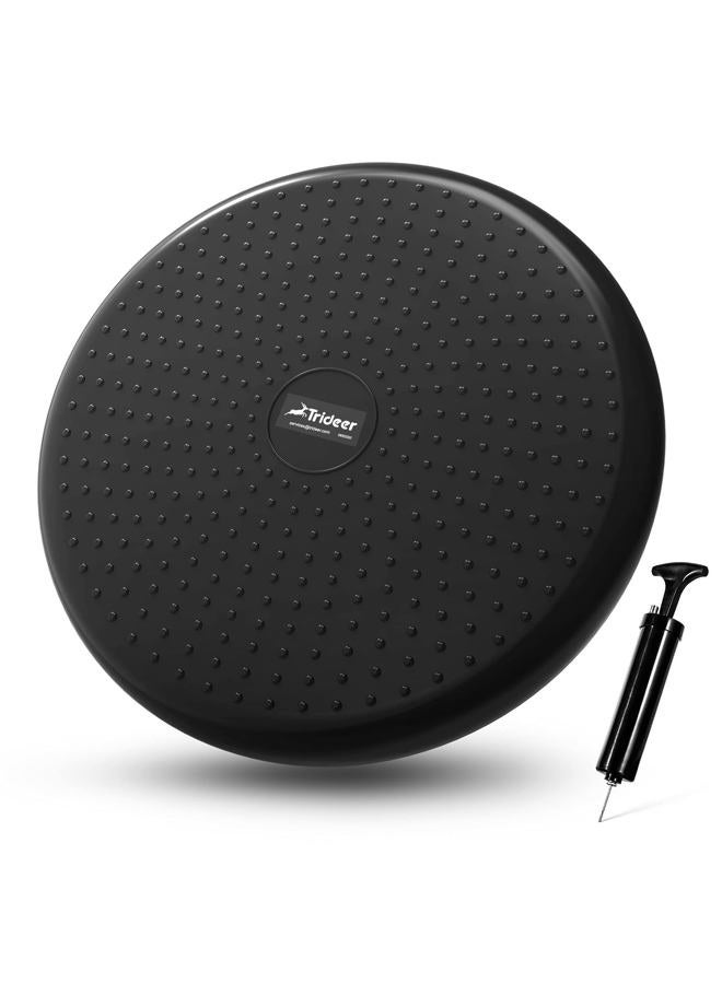 Trideer Inflated Wobble Cushion - Wiggle Seat for Sensory Kids(Multiple Colors), Core Balance Disc (Extra Thick), Flexible Seating for All Age(Office & School & Home) (Black) - Image 4