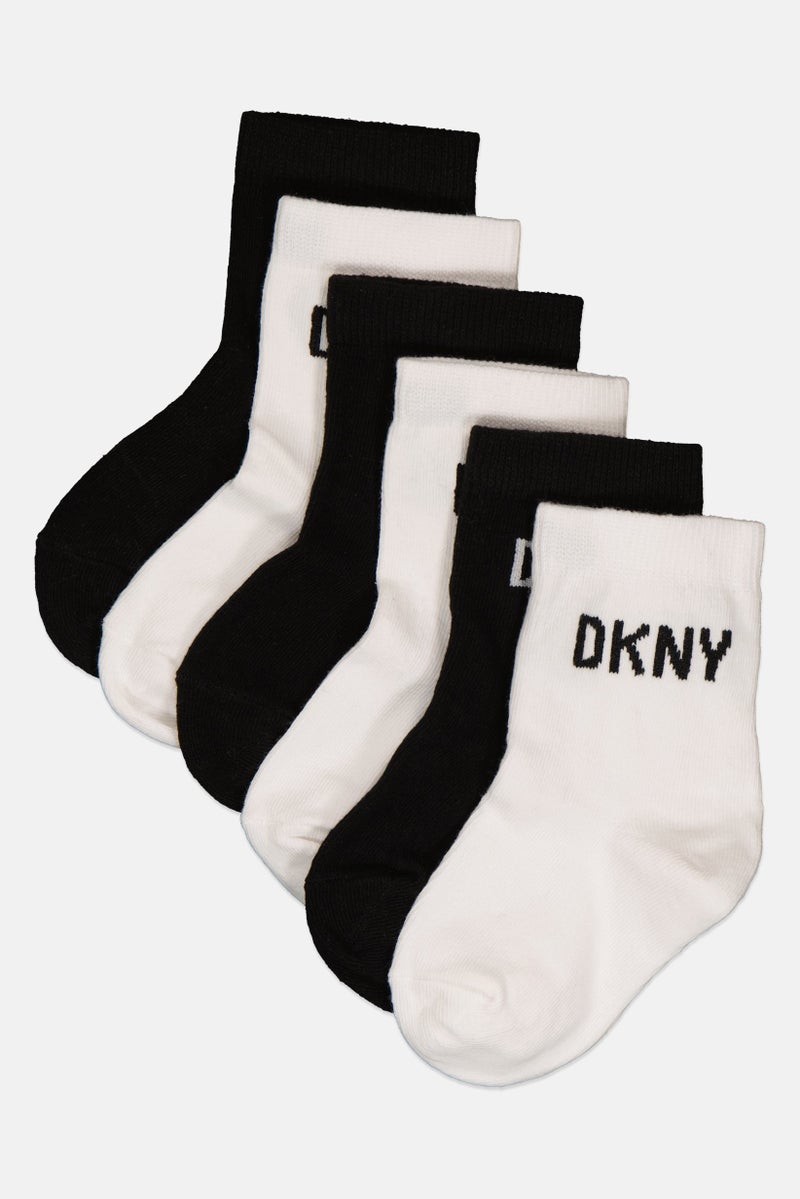 DKNY Kids Boy 6 Piece Crew Socks, Multicolor - Image 1