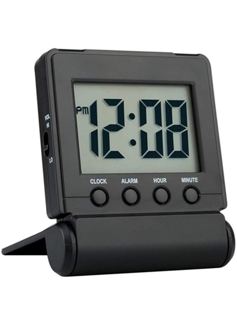 FAMICOZY FAMICOZY Compact Digital Travel Alarm Clock with HighLow Volume OptionsSimple to SetEasy to ReadBold DigitsSnooze BacklightQuality Construction2 AAA Battery OperatedBlack 