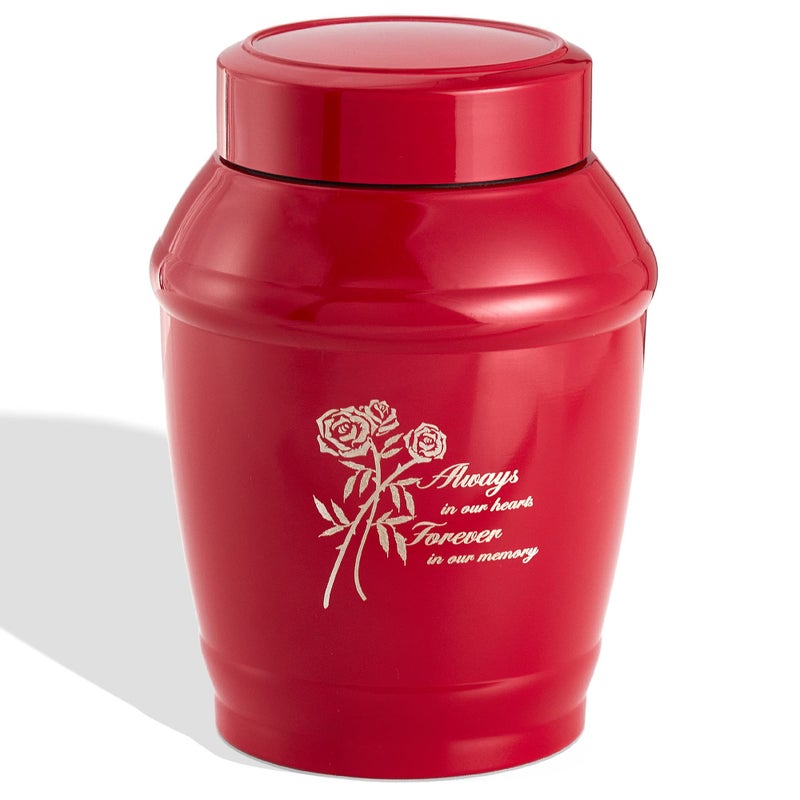 Lines Arte Medium Urn For Ashes Adult Women 5.7 Inches Medium Size Cremation Roses Red Urns For Human Ashes Adult Female Mom Girl Grandma - Image 1