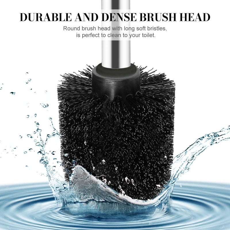 Wsedor Toilet Brush and Holder, 2 Pack Toilet Brush with 304 Stainless Steel Long Handle, Toilet Bowl Brush for Bathroom Toilet-Ergonomic, Elegant,Durable (Blue) - Image 4
