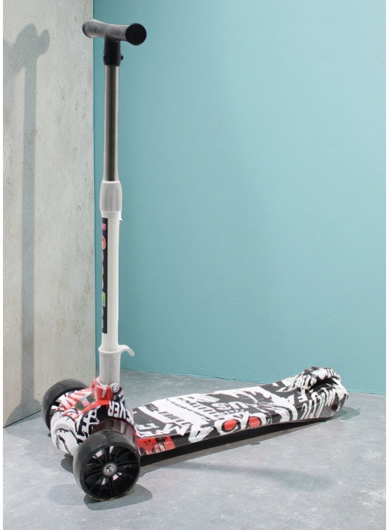 إيزي فيتشور سكوتر ركل قابل للطي من إيزي فيوتشر للأطفال من سن 3 إلى 8 سنوات: مقبض قابل لتعديل الارتفاع، عجلات LED، وميزات الفرامل الخلفية - Image 1