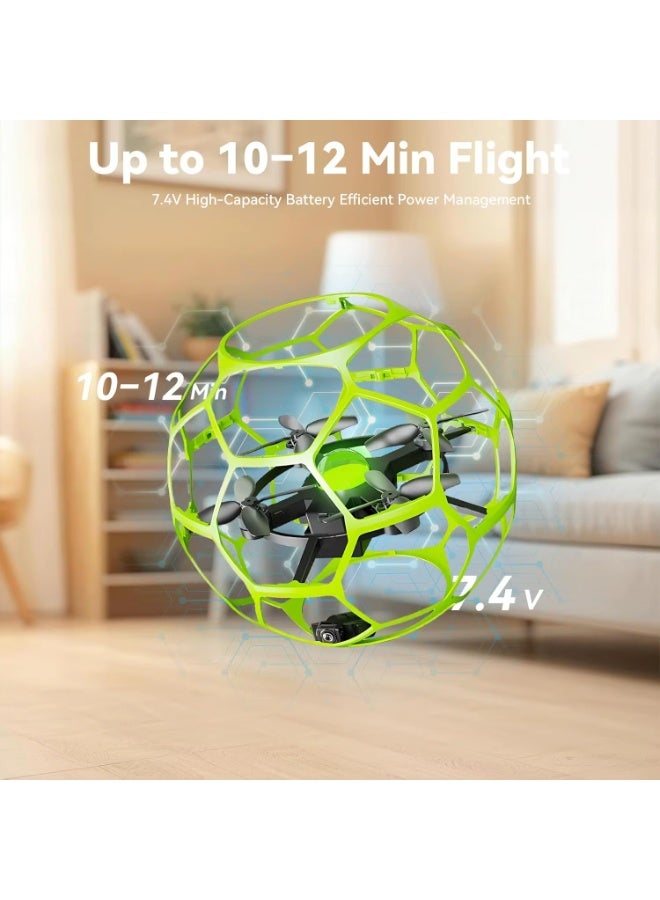 Flying Orb Ball Toy with LED Light Hand-Controlled Flying Orb for Ages 8 and Up, Green - Image 3
