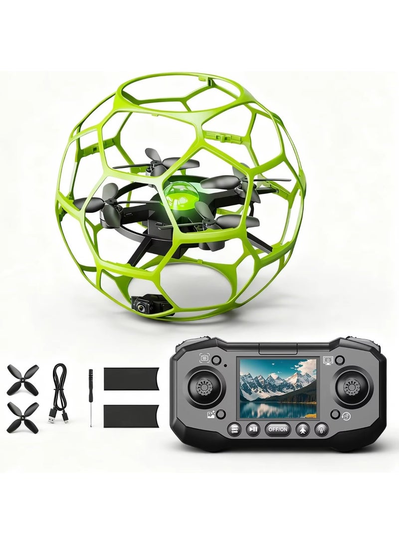 Flying Orb Ball Toy with LED Light Hand-Controlled Flying Orb for Ages 8 and Up, Green - Image 1