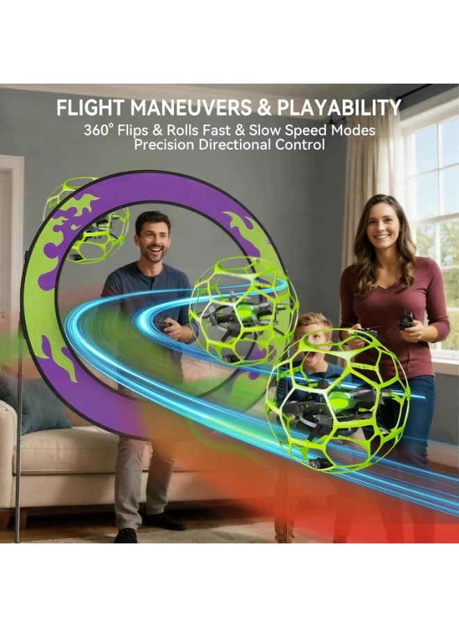 Flying Orb Ball Toy with LED Light Hand-Controlled Flying Orb for Ages 8 and Up, Green - Image 4
