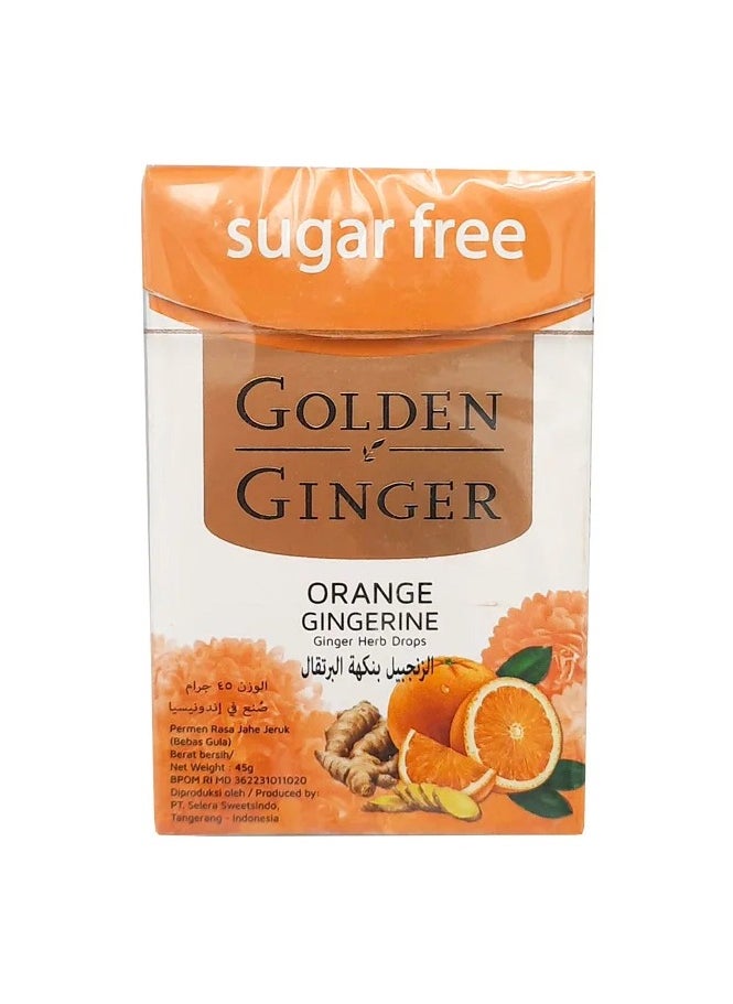 GOLDEN GINGER Orange Flavored Ginger Lozenges Sugar Free Soothing and Moisturizing Throat Lozenges - 45g  - Image 2