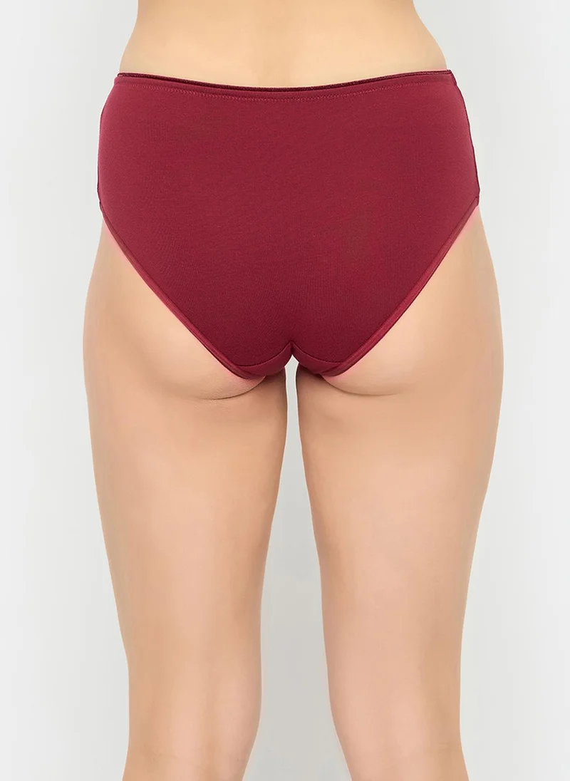 كلوفيا Clovia Pack of 3 Mid Waist Hipster Panties with Outer Elastic - Cotton