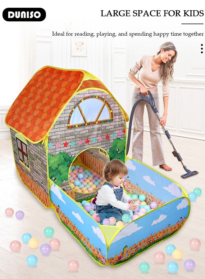 DUNISO Foldable Play Tent, 2 in 1 Play Tent for Kids, Combo Play Toy Tent with Ball Pit,Games Party Children Pop Up Foldable Tent Birthday Toy for Boys Girls Baby, Ideal Gift in Holiday & Birthday,Indoor-Outdoor Toys - Image 2