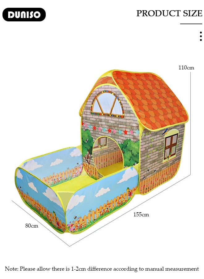 DUNISO Foldable Play Tent, 2 in 1 Play Tent for Kids, Combo Play Toy Tent with Ball Pit,Games Party Children Pop Up Foldable Tent Birthday Toy for Boys Girls Baby, Ideal Gift in Holiday & Birthday,Indoor-Outdoor Toys - Image 4