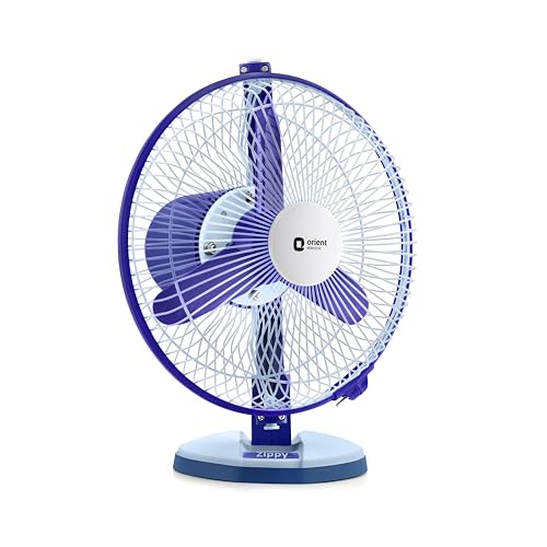 Orient Electric 230 MM Zippy Table cum Wall Fan | 2-in-1 Multi-purpose Fan | 2500 RPM High Speed | Adjustable Rocker for upward, downward movement | 2 year Warranty by Orient | White-Blue colour - Image 2