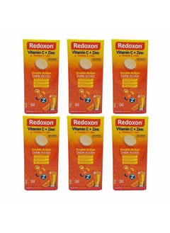 Redoxon Orange Effervescent Vitamin C with Con Zinc, 20 Tablets (6 Pack) 20 Count  - Image 1