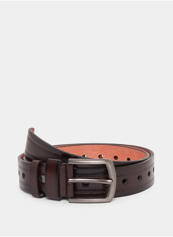 Styli Textured Belt with Pin Buckle Closure