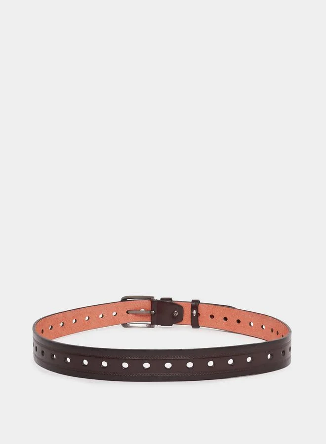 Styli Textured Belt with Pin Buckle Closure
