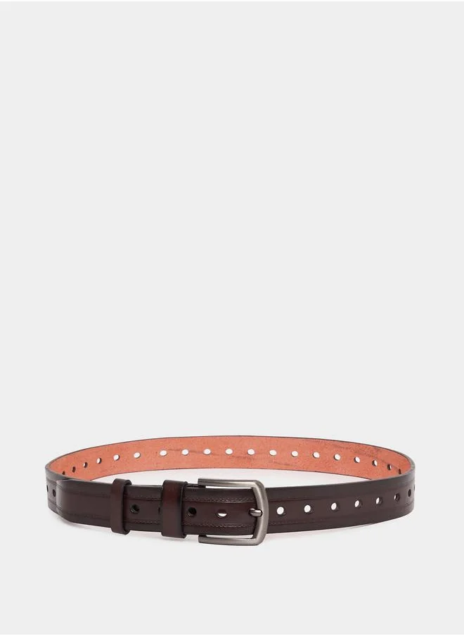 Styli Textured Belt with Pin Buckle Closure