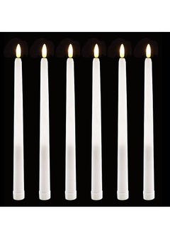 Y&D LED Taper Candles with Remote, 6 Pcs 28cm Long Flameless Flickering Window Battery Operated White Candle for Home, Restaurant, Wedding  - Image 1