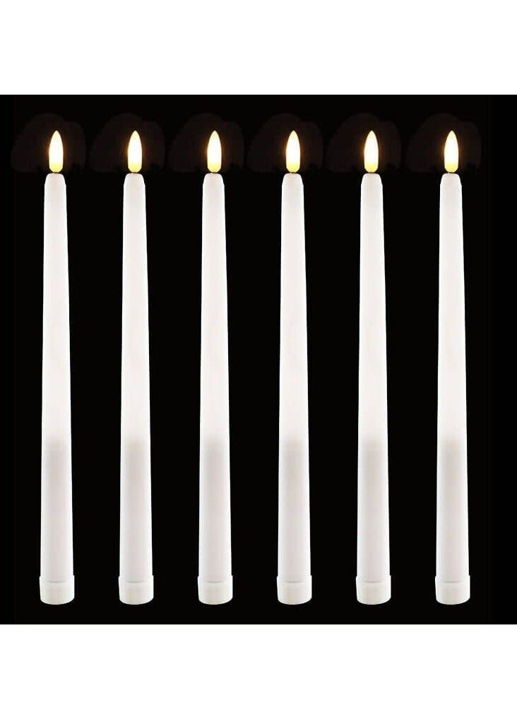 Y&D LED Taper Candles with Remote, 6 Pcs 28cm Long Flameless Flickering Window Battery Operated White Candle for Home, Restaurant, Wedding  - Image 1