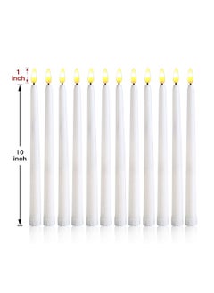 Y&D LED Taper Candles with Remote, 6 Pcs 28cm Long Flameless Flickering Window Battery Operated White Candle for Home, Restaurant, Wedding  - Image 3